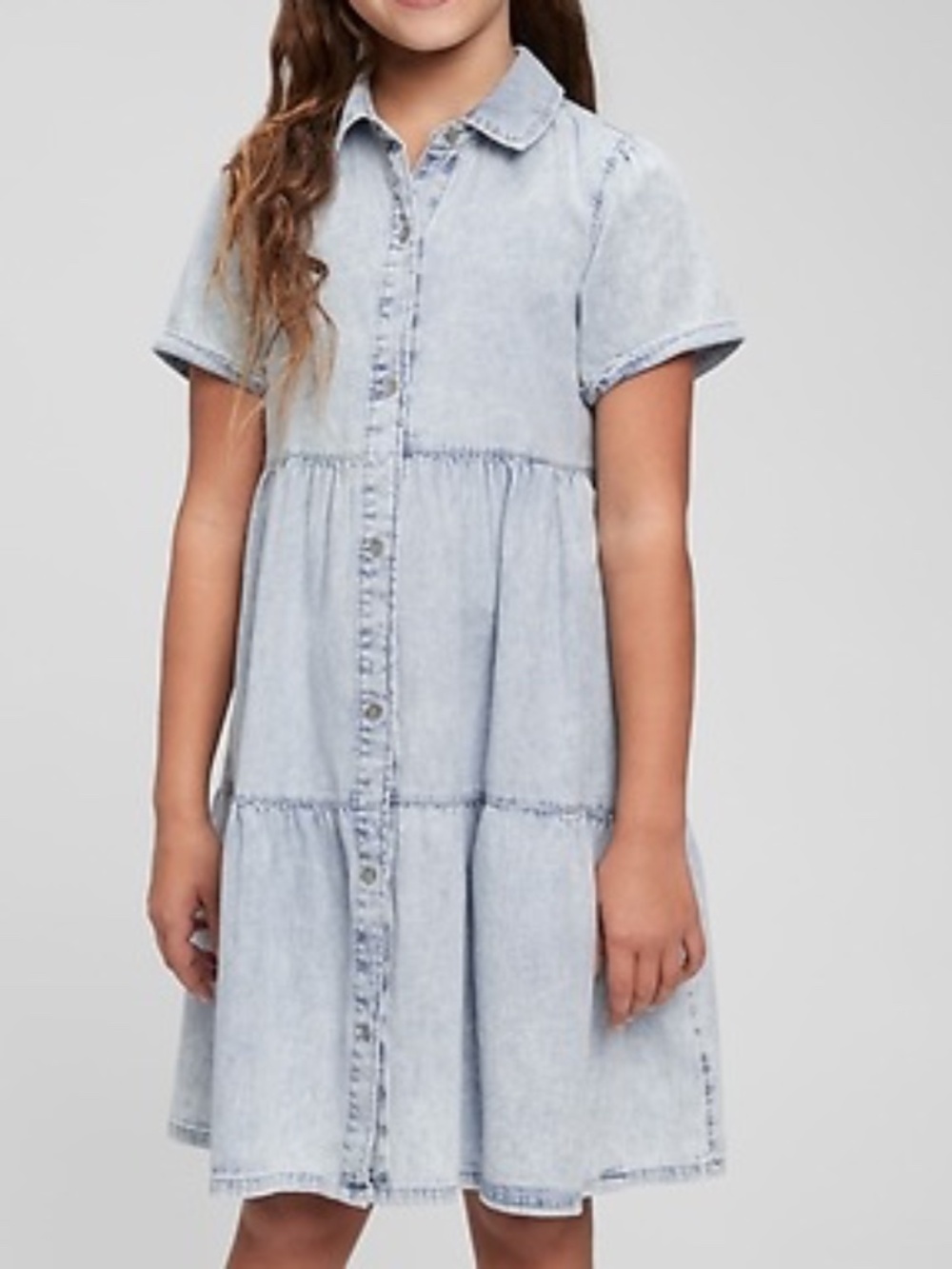 NWT Toddler Gap Tiered Denim Dress Chambray Look Super Soft 3T